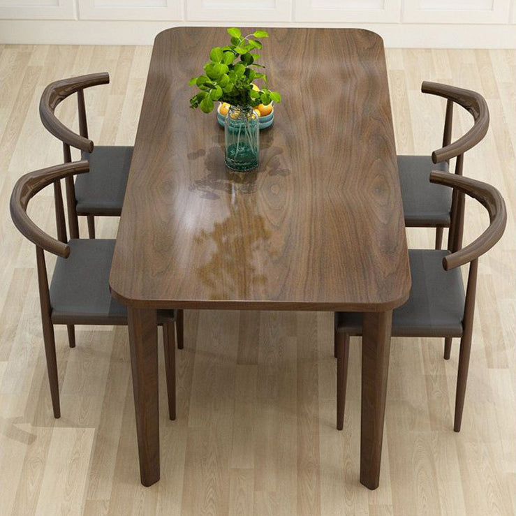 Mesa de comedor de rectángulo de madera maciza de estilo contemporáneo 4 Table de piernas para el hogar