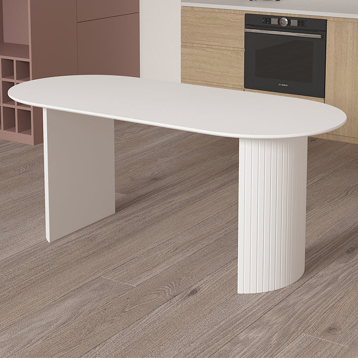 Solid Wood Contemporary Free Form Dining Table Marble Top Table for Dining Room