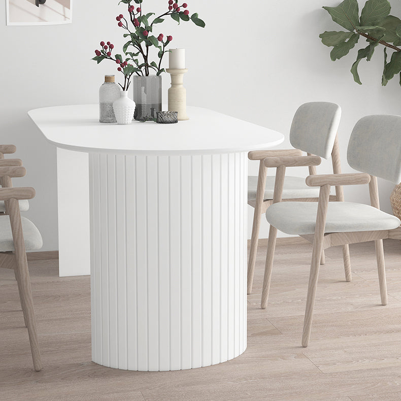 Solid Wood Contemporary Free Form Dining Table Marble Top Table for Dining Room
