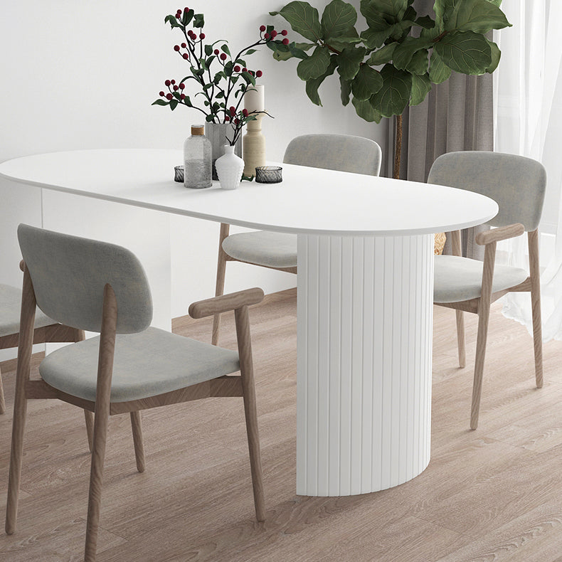 Solid Wood Contemporary Free Form Dining Table Marble Top Table for Dining Room