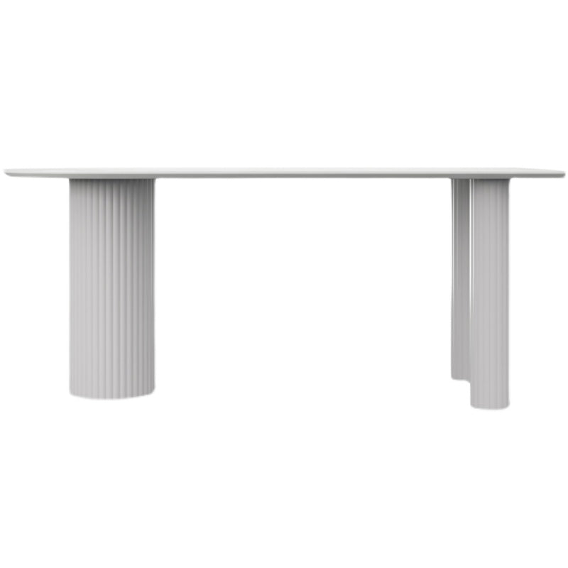 Contemporary Dining Table Sintered Stone Table with 3 White Legs for Dining