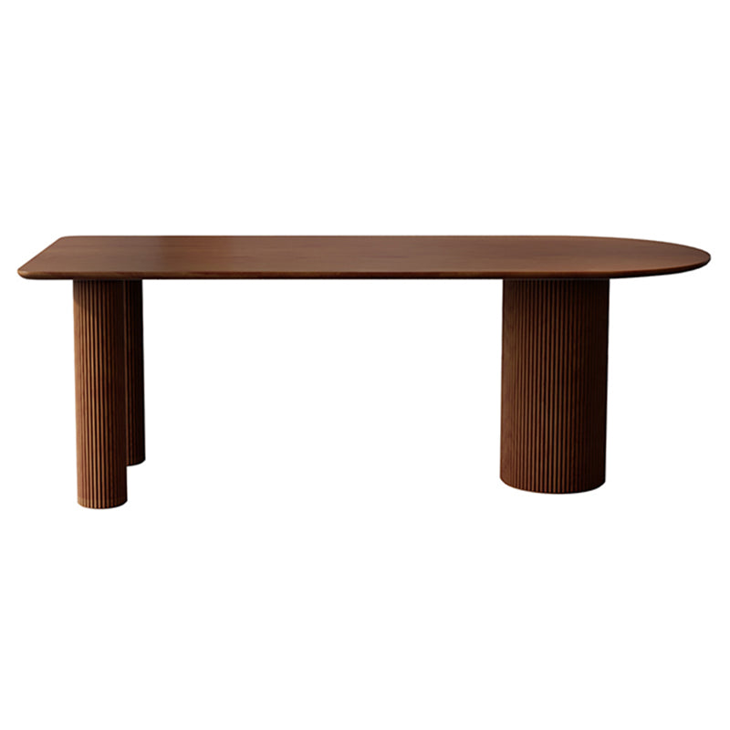 Mesa de comedor contemporánea mesa de madera maciza con 3 patas para el comedor de la cena de cocina