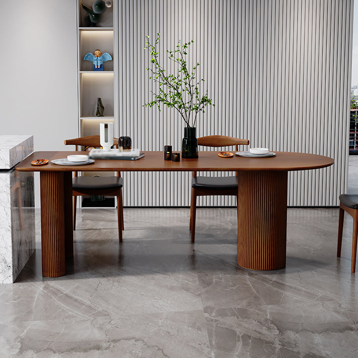Mesa de comedor contemporánea mesa de madera maciza con 3 patas para el comedor de la cena de cocina