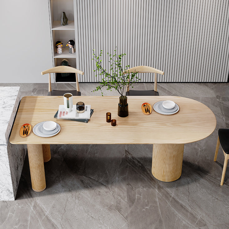 Mesa de comedor contemporánea mesa de madera maciza con 3 patas para el comedor de la cena de cocina
