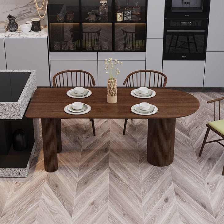 Mesa de comedor contemporánea mesa de madera maciza con 3 patas para el comedor de la cena de cocina