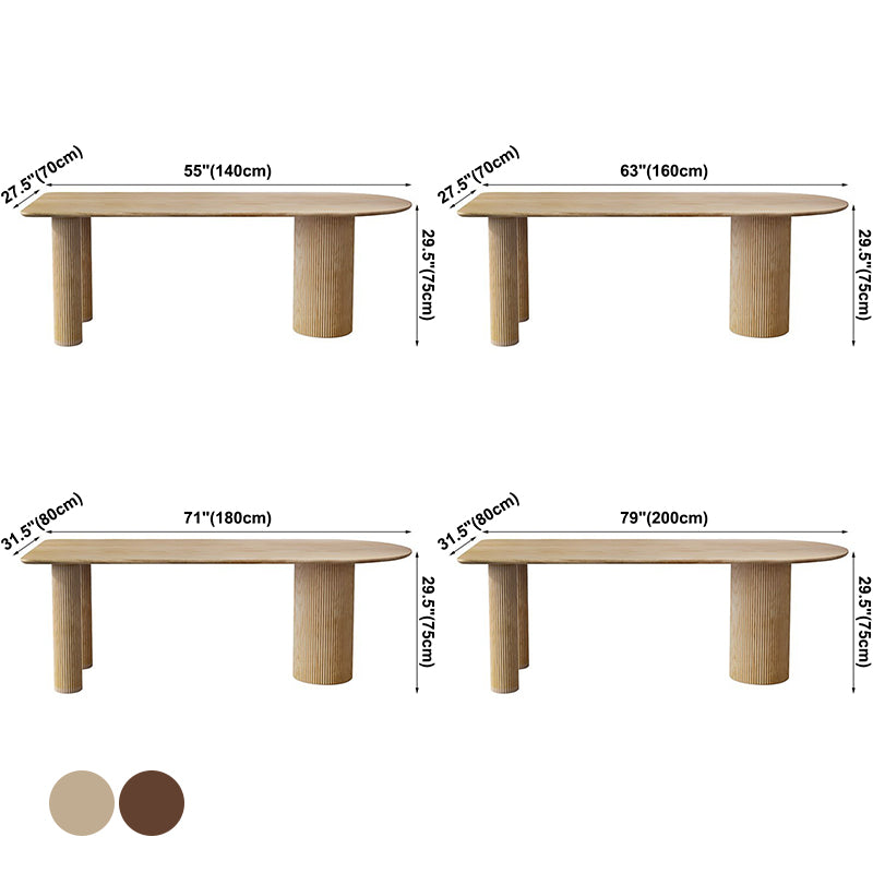 Mesa de comedor contemporánea mesa de madera maciza con 3 patas para el comedor de la cena de cocina