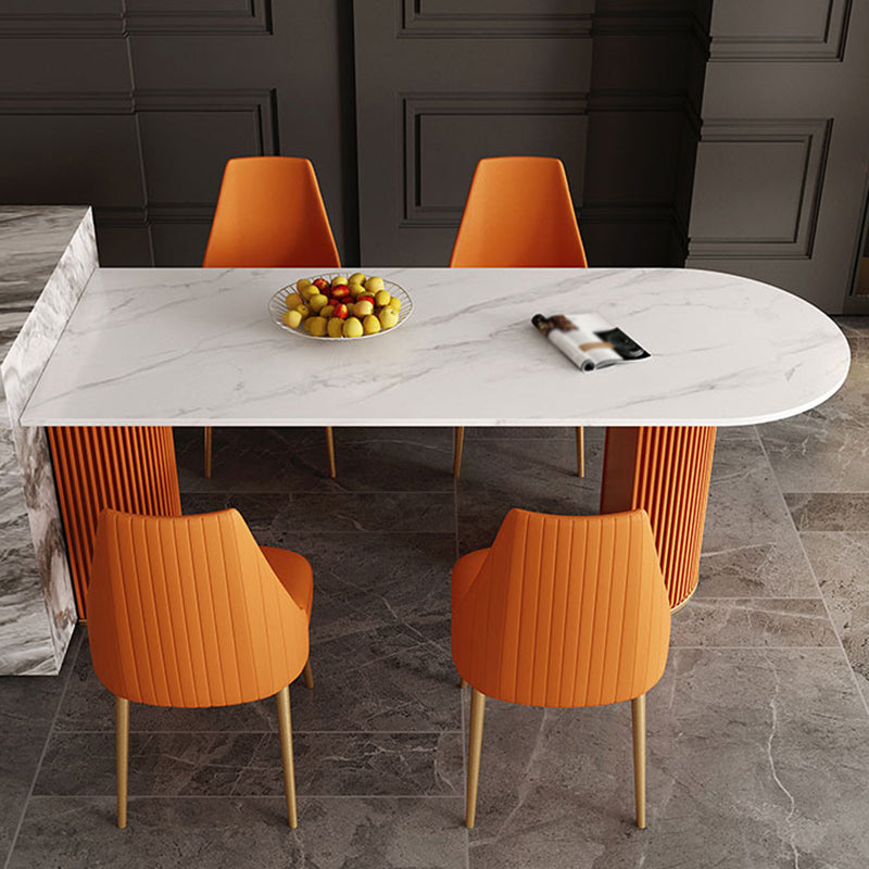 Tavolo da pranzo a forma libera contemporanea in metallo per sala da pranzo
