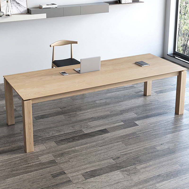 Massives Holz Rechteck Esstisch Moderne moderne Küchenholzholz mit 4 Beinen