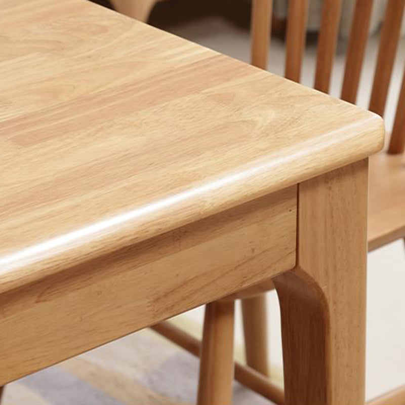 Tavolo da pranzo rettangolare contemporaneo tavolo in legno massiccio di gomma con 4 gambe