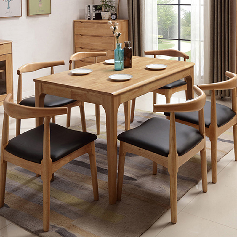 Tavolo da pranzo rettangolare contemporaneo tavolo in legno massiccio di gomma con 4 gambe