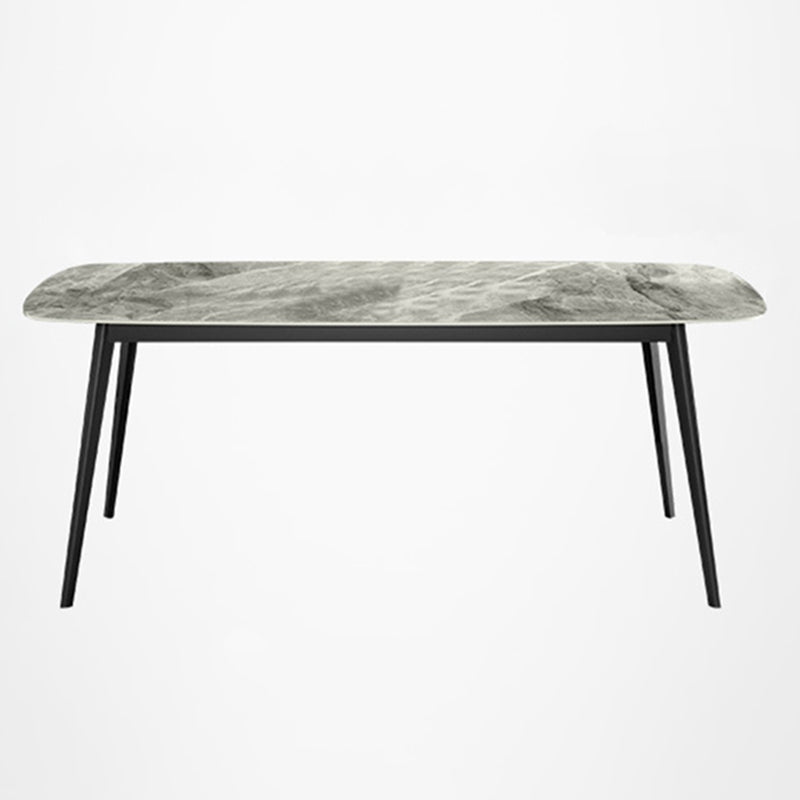 Mesa de comedor de piedra sinterizada de estilo moderno mesa gris rectangular con 4 patas para el hogar