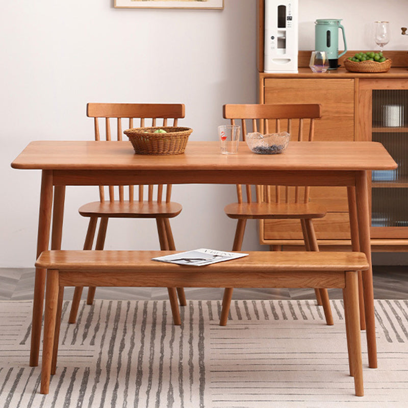 Table à manger en bois cerise moderne 4 jambes table en bois massif pour la maison