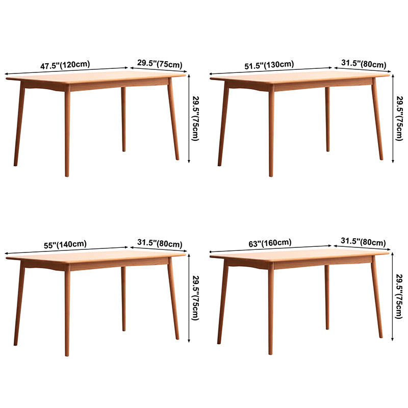 Table à manger en bois cerise moderne 4 jambes table en bois massif pour la maison