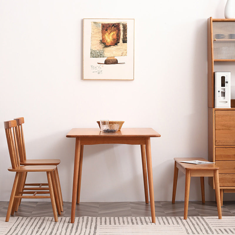 Table à manger en bois cerise moderne 4 jambes table en bois massif pour la maison
