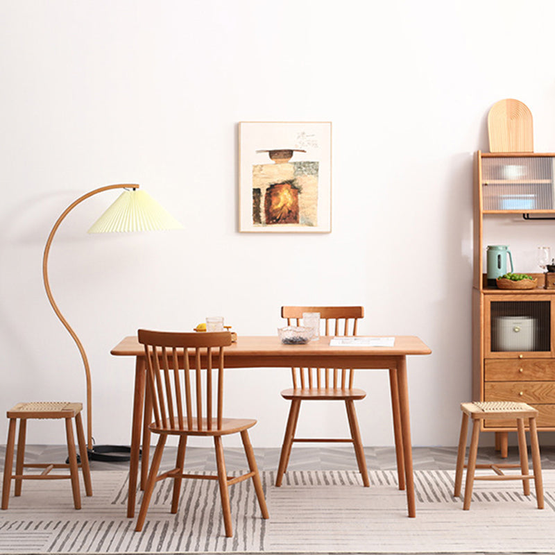 Table à manger en bois cerise moderne 4 jambes table en bois massif pour la maison