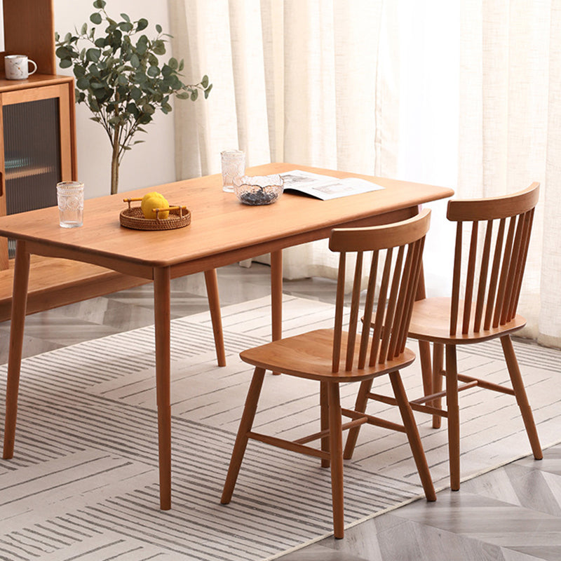 Table à manger en bois cerise moderne 4 jambes table en bois massif pour la maison