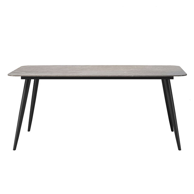 Metal Modern Rectangular Table Sintered Stone Table for Dining Room and Kitchen