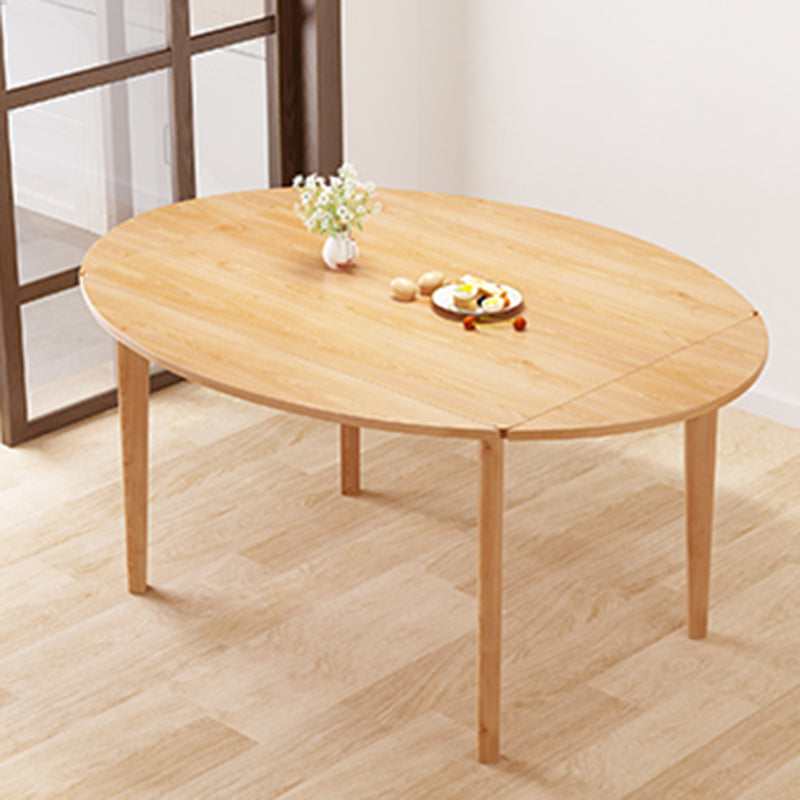Table à manger à feuilles à feuilles drop contemporaine table en bois massif en beroufle avec 4 jambes