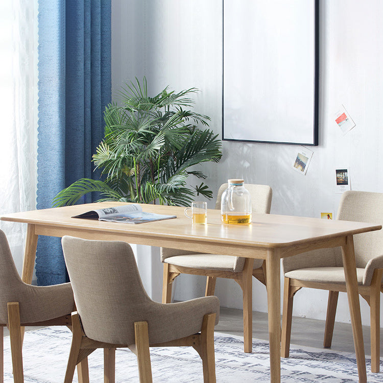 Rechthoek witte eiken vaste houten tafel moderne eettafel met 4 poten voor restaurant