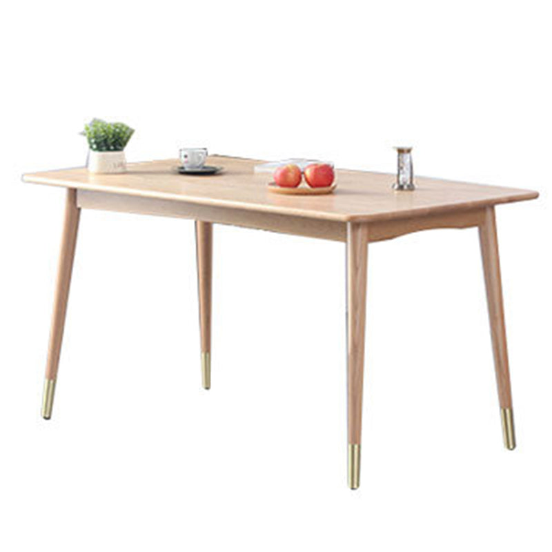 Rechthoek witte eiken vaste houten tafel moderne eettafel met 4 poten voor restaurant
