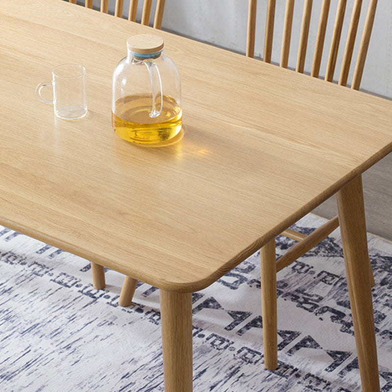 Rechthoek witte eiken vaste houten tafel moderne eettafel met 4 poten voor restaurant