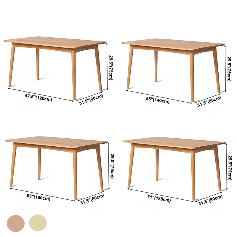 Rechthoek witte eiken vaste houten tafel moderne eettafel met 4 poten voor restaurant