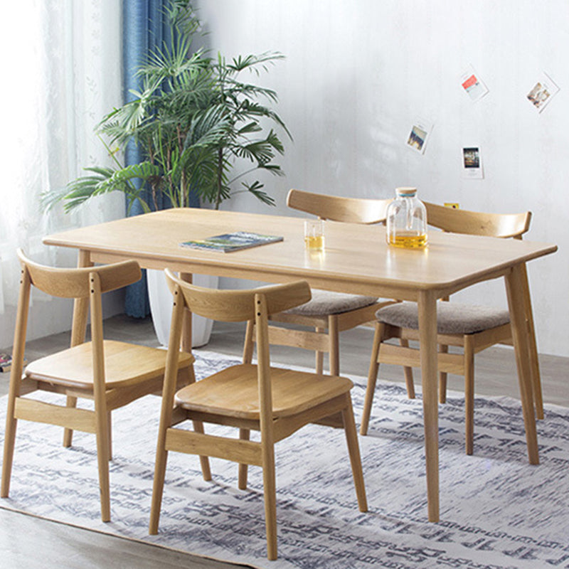 Rechthoek witte eiken vaste houten tafel moderne eettafel met 4 poten voor restaurant