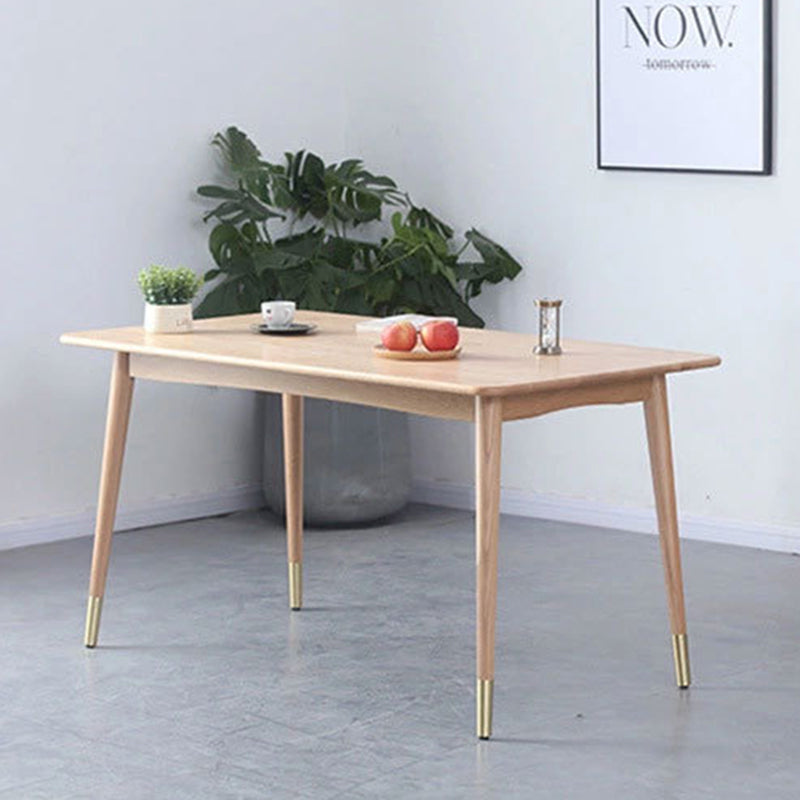 Rechthoek witte eiken vaste houten tafel moderne eettafel met 4 poten voor restaurant