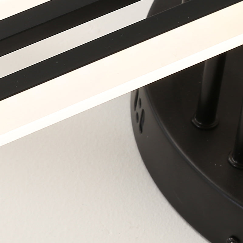 Lampe encastrée à 16 lumières Crossed Line, plafonnier moderne en noir/blanc