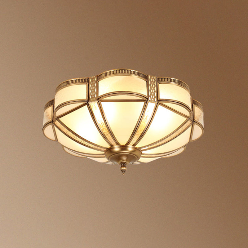 Bronze Ceiling Mount Light Fixtures Colonial Ceiling Flush Mount Lights with Glass Shade