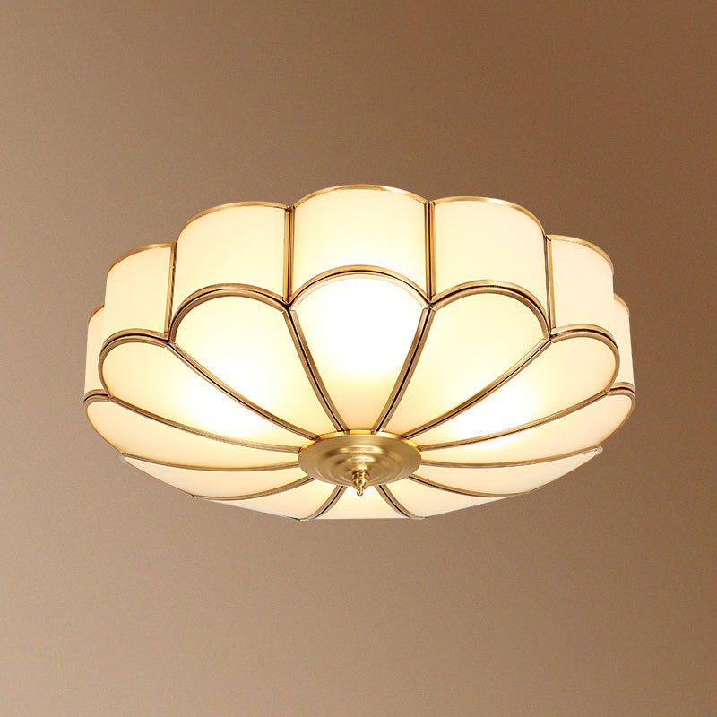 Bronze Ceiling Mount Light Fixtures Colonial Ceiling Flush Mount Lights with Glass Shade