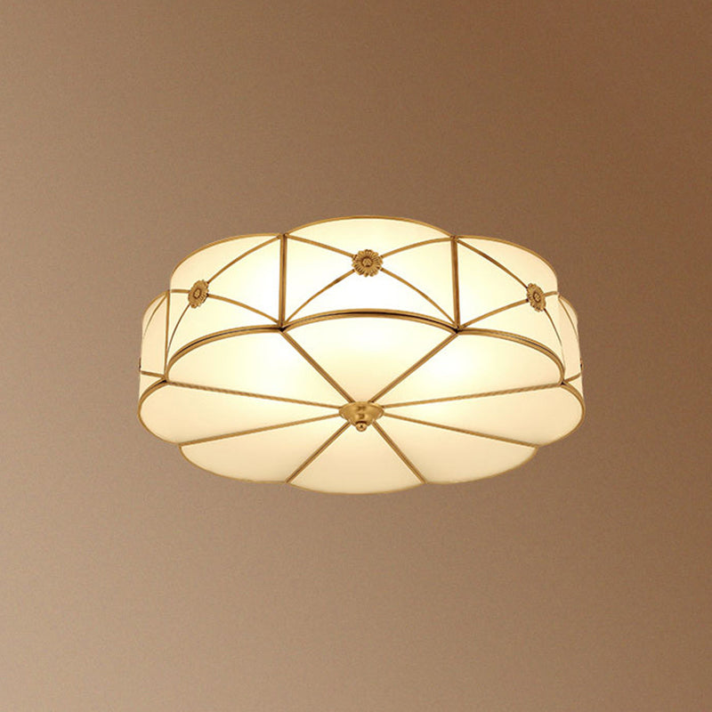 Bronze Ceiling Mount Light Fixtures Colonial Ceiling Flush Mount Lights with Glass Shade