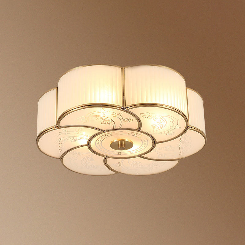 Bronze Ceiling Mount Light Fixtures Colonial Ceiling Flush Mount Lights with Glass Shade