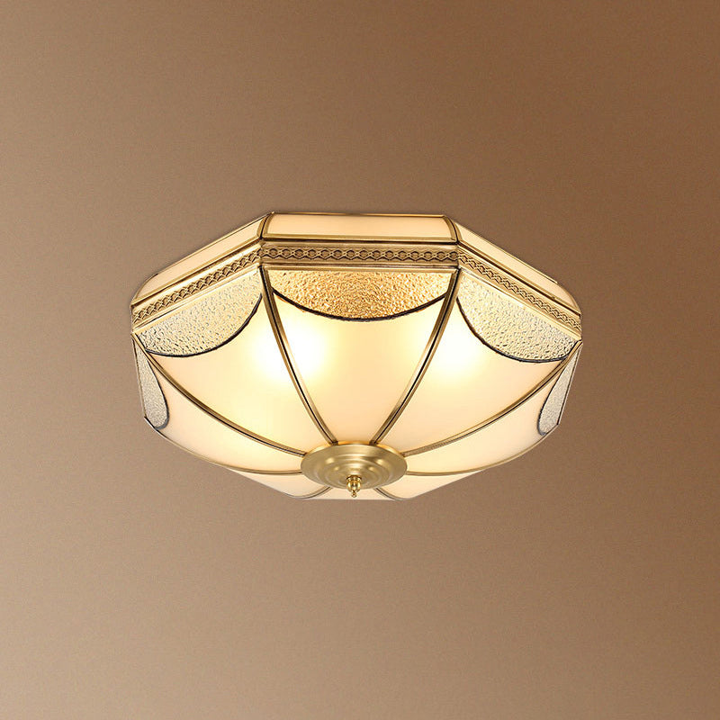 Bronze Ceiling Mount Light Fixtures Colonial Ceiling Flush Mount Lights with Glass Shade
