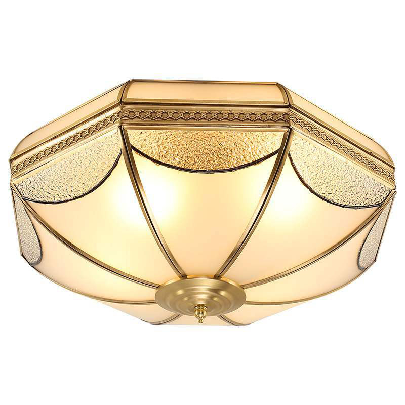 Bronze Ceiling Mount Light Fixtures Colonial Ceiling Flush Mount Lights with Glass Shade