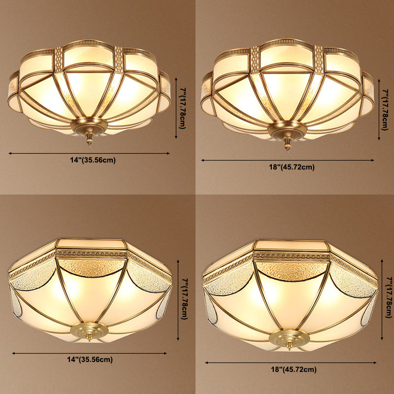 Bronze Ceiling Mount Light Fixtures Colonial Ceiling Flush Mount Lights with Glass Shade
