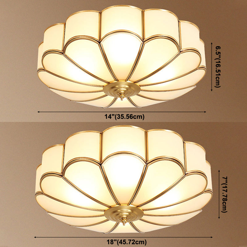 Bronze Ceiling Mount Light Fixtures Colonial Ceiling Flush Mount Lights with Glass Shade