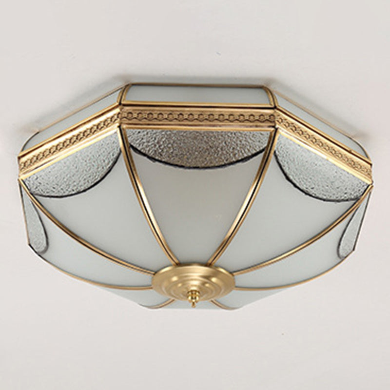 Bronze Ceiling Mount Light Fixtures Colonial Ceiling Flush Mount Lights with Glass Shade
