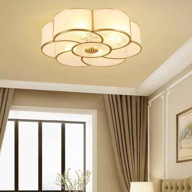 Bronze Ceiling Mount Light Fixtures Colonial Ceiling Flush Mount Lights with Glass Shade