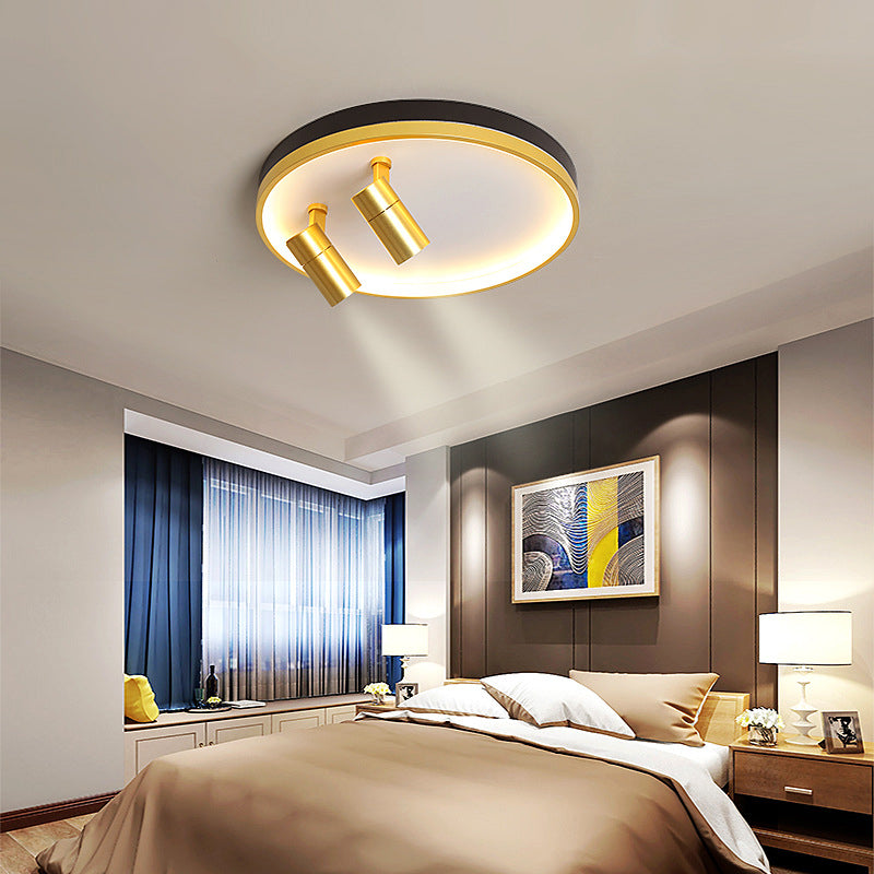 Circulaire d'or contemporaine Flush Ceiling Spotlight Iron LED Track Light Fixture for Living Room