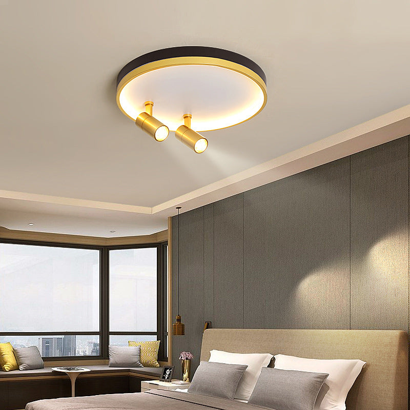 Circulaire d'or contemporaine Flush Ceiling Spotlight Iron LED Track Light Fixture for Living Room