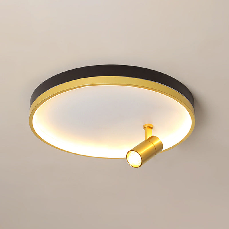 Circulaire d'or contemporaine Flush Ceiling Spotlight Iron LED Track Light Fixture for Living Room