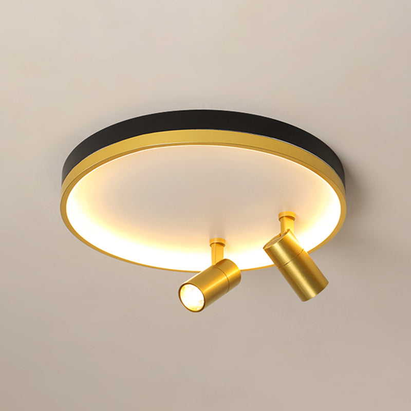 Circulaire d'or contemporaine Flush Ceiling Spotlight Iron LED Track Light Fixture for Living Room