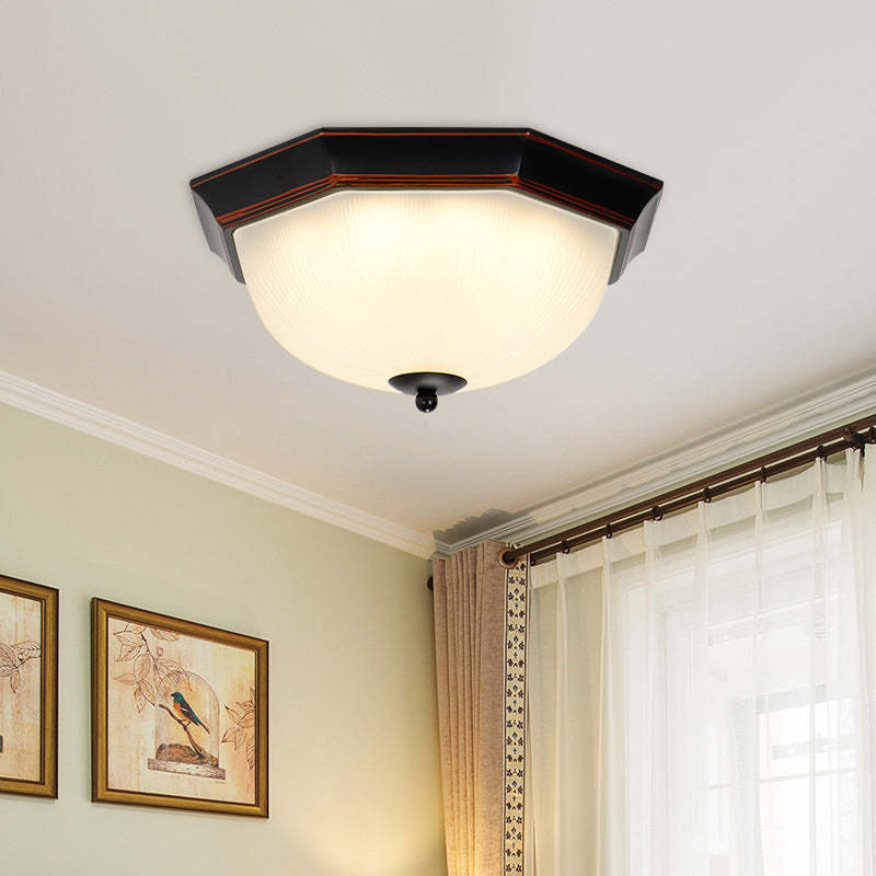 12.5" Wide Bowl Flush Mount Classic Glass Flush Ceiling Light for Entry