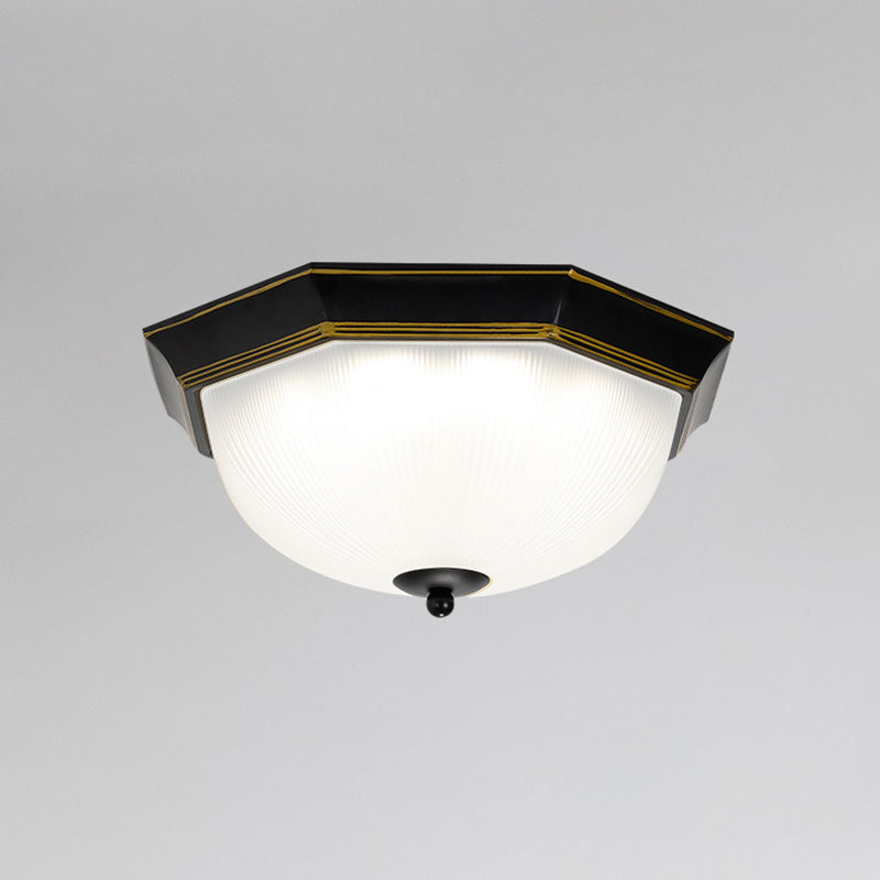12.5" Wide Bowl Flush Mount Classic Glass Flush Ceiling Light for Entry