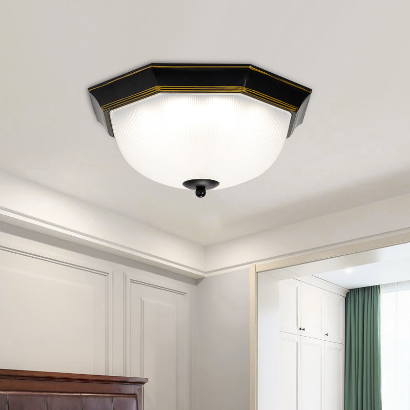 12.5" Wide Bowl Flush Mount Classic Glass Flush Ceiling Light for Entry