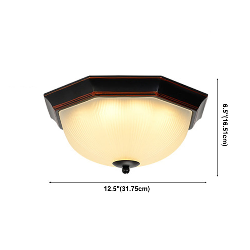 12.5" Wide Bowl Flush Mount Classic Glass Flush Ceiling Light for Entry