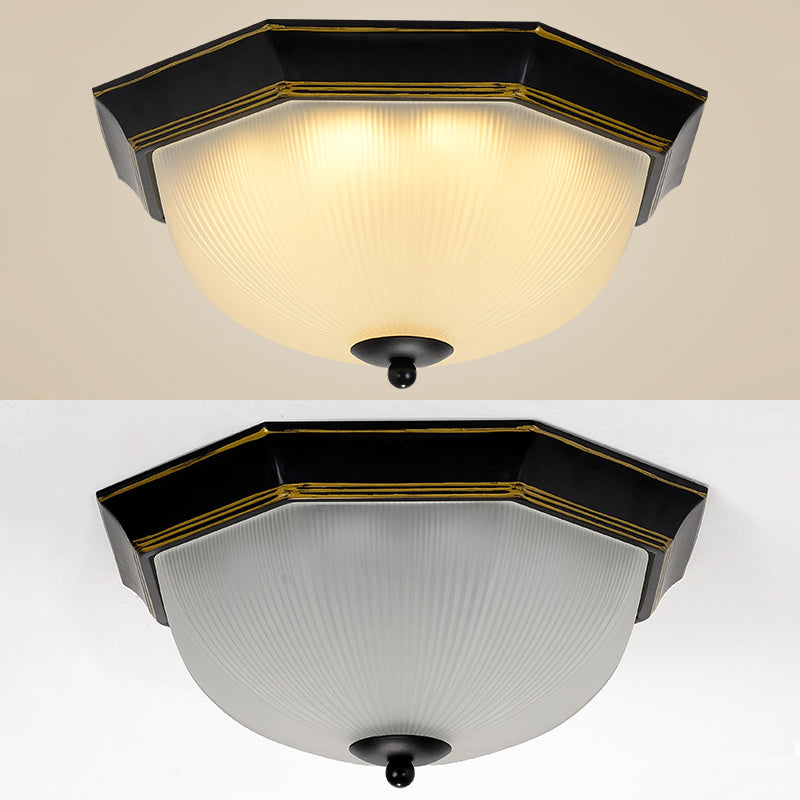 12.5" Wide Bowl Flush Mount Classic Glass Flush Ceiling Light for Entry