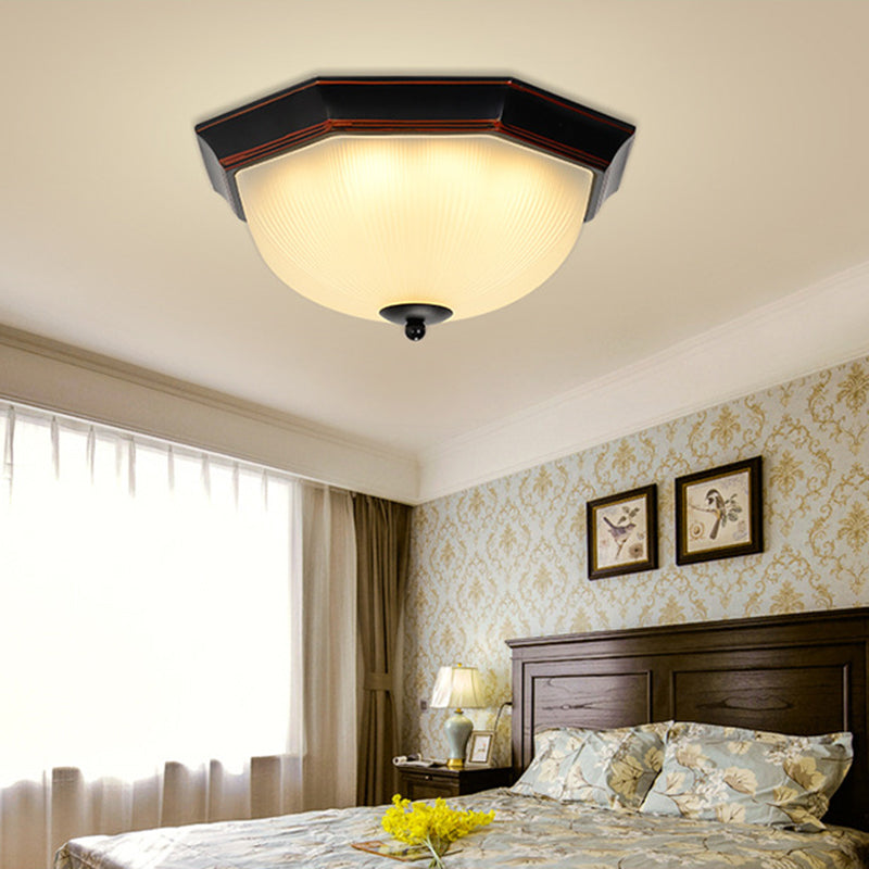 12.5" Wide Bowl Flush Mount Classic Glass Flush Ceiling Light for Entry