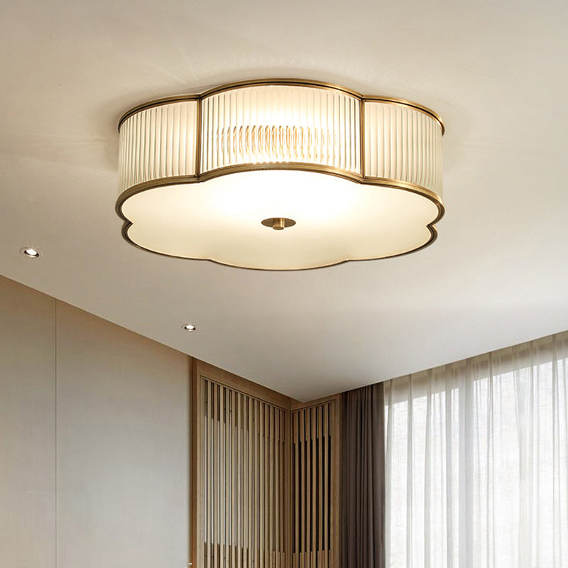 Traditional Clover Flush Mount Lighting Fixtures Bronze Living Room Flushmount Ceiling Lamp